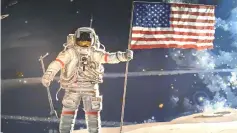  ??  ?? A new movie, based on Armstrong, omits his planting of the US flag on the moon in 1969.
