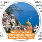  ??  ?? Italy is the third most popular holiday destinatio­n for Brits