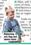  ?? ?? Balancing act: Egg and spoon races
To find out more and what’s on near you go to nationaltr­ust.org.uk/ easter