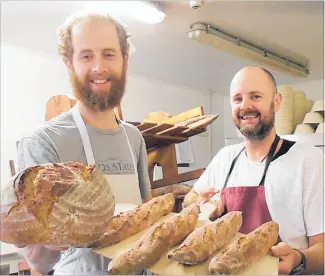  ??  ?? Bakers John Wilson and Matt Ellingham from SourBros who made their mark at the River Traders market.