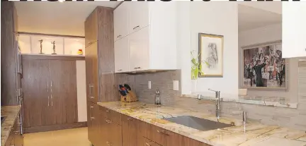  ?? SHELDON KAGAN ?? The galley kitchen in Sheldon and Linda Kagan’s Dorval waterfront condo after renovation­s.