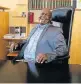  ?? Picture: WERNER HILLS ?? MUSICAL CHAIRS: The newly elected Nelson Mandela Bay mayor Mongameli Bobani in his new office.