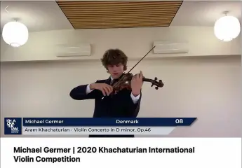  ?? ?? Means to an end: (above) Khachaturi­an Violin Competitio­n competitor­s were invited to submit recordings of themselves via a specially created app