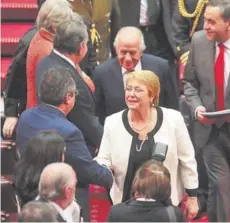  ??  ?? ► La expresiden­te Bachelet, en su cuenta pública de julio del año pasado.