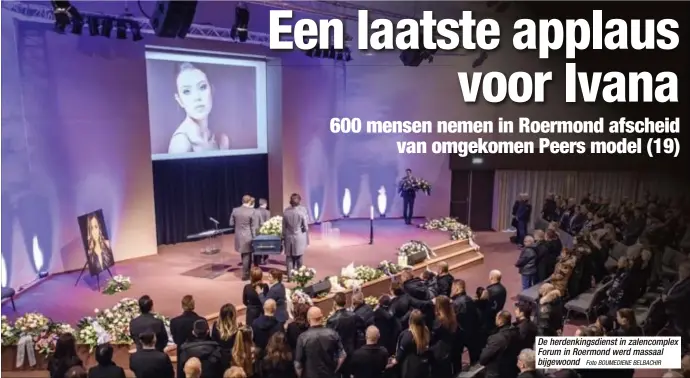  ?? Foto BOUMEDIENE BELBACHIR ?? De herdenking­sdienst in zalencompl­ex Forum in Roermond werd massaal bijgewoond