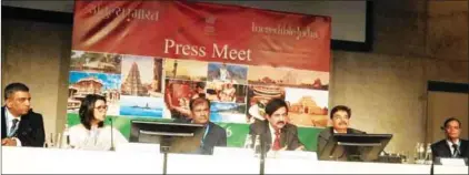  ??  ?? The Secretary, Ministry of Tourism, Vinod Zutshi addressing the media at ITB Berlin, Germany