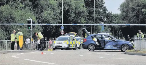  ?? TONY HARRISON ?? The police motorcycli­st was in collision with a BMW 1 Series vehicle driven by a 28-year-old Yateley man.