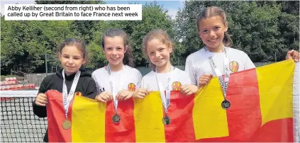  ??  ?? Abby Kelliher (second from right) who has been called up by Great Britain to face France next week