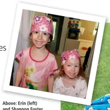  ??  ?? Above: Erin (left) and Shannon Foster love their caps. Right: these teddy bears and caps brought smiles to the faces of the children attending the JACC’S annual barbecue.