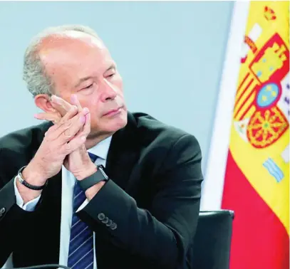  ??  ?? El ministro de Justicia, Juan Carlos Campo, ayer, en la rueda de prensa posterior al Consejo de Ministros en Moncloa