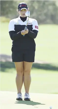  ??  ?? Ariya Jutanugarn of Thailand lines up a putt on the third hole during the second round of the Bank Of Hope Founders Cup at Wildfire Golf Club at the JW Marriott Desert Ridge Resort in Phoenix, Arizona in this on March 17, 2017 file photo. — AFP photo