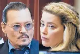  ?? STEVE HELBER/AP ?? Johnny Depp and Amber Heard were both in the courtroom Friday for closing arguments at the Fairfax County Circuit Courthouse in Fairfax, Virginia.