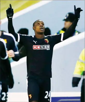  ??  ?? BOX OFFICE: Odion Ighalo celebrates after scoring Watford’s winner