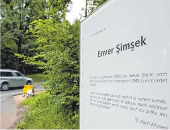  ?? FOTO: DPA ?? Einer der Tatorte des NSU: An dieser Stelle in Nürnberg ermordeten die Rechtsterr­oristen im September 2000 den Blumenhänd­ler Enver Simsek.