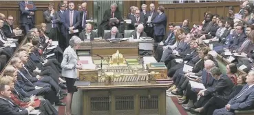  ??  ?? Theresa May makes a statement in the House of Commons yesterday