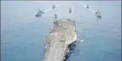  ?? AP ?? The US aircraft carrier USS Carl Vinson on Saturday kicked off a joint drill with the South Korean navy.