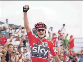  ??  ?? Breathless: Chris Froome won the 9th stage of La Vuelta, a race the cyclist says aggravated his asthma.