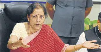  ?? RAMESH PATHANIA/MINT ?? Nirmala Sitharaman met private bankers and financial institutio­ns on Thursday.