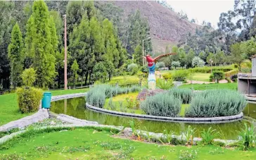  ??  ?? • Un colibrí de páramo decora una fuente y es un símbolo de la cosmovisió­n andina.