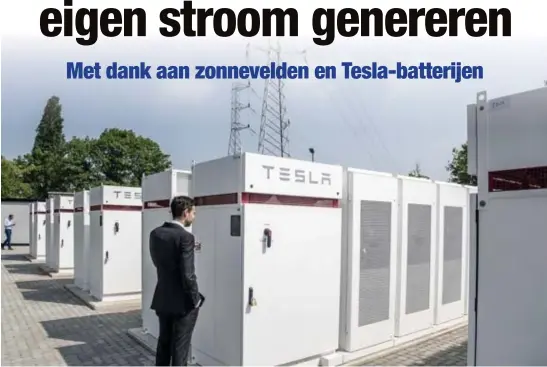  ?? FOTO BOUMEDIENE BELBACHIR ?? De 140 kleine batterijen zien er uit als kleine kleedkamer­s, maar kunnen samen de elektricit­eit van zes windmolens opslaan.