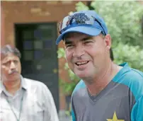  ?? AP ?? Pakistani cricket team coach Mickey Arthur talks to reporters in Lahore on Thursday. —