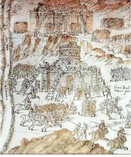  ?? ?? Ilustració­n que representa la toma de Jimena el 11 de marzo de 1431.