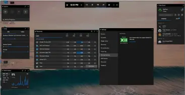  ??  ?? Microsoft’s new Xbox Game Bar, with both the new Resources widget and DirectX 12 Ultimate checker highlighte­d.