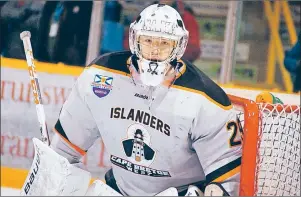  ?? DARCEY MCLAUGHLIN PHOTO ?? Goaltender Colten Ellis and the Cape Breton West Islanders will compete at the 2017 Telus Cup national major midget hockey championsh­ip starting Monday in Prince George, B.C.