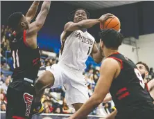  ??  ?? UBC guard Grant Audu is one of three selections made by the Fraser Valley Bandits in the recent Canadian Elite Basketball League U Sports Draft.