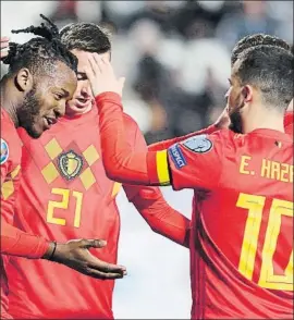  ?? FOTO: EFE ?? Batshuayi y Eden Hazard marcaron para Bélgica en Chipre ayer