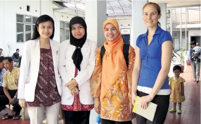  ?? PHOTO: SUPPLIED ?? Tb treatment . . . University of Otago research fellow Merrin Rutherford (far right) and Tb researcher Lika Apriani (right), with staff at a clinic in Indonesia where participan­ts were recruited.