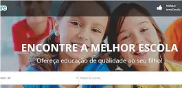  ??  ?? Página inicial do site, que reúne endereço e infraestru­tura das escolas