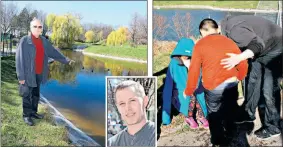  ??  ?? Andreas R. zog mit Johannes H. (li.) die Kids aus dem Teich und kümmerte sich um sie.