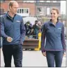  ?? AP PHOTO ?? Britain’s Prince Williams and Kate, the Duchess of Cambridge visit the Ben Ainslie Racing team base for the America’s Cup World Series, in Portsmouth, England, Sunday.