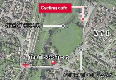  ??  ?? The ex-bus depot site is close to The Tickled Trout pub and Wye railway station; the team behind the plan says it is an ideal location for cyclists