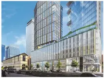  ?? RENDERINGS COURTESY OF ELKUS MANFREDI ARCHITECTS ?? ON THE RISE: City officials OK’d plans for 1000 Boylston Street, left and above. MassDOT still must approve the project.