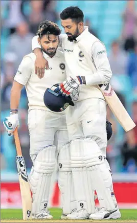  ?? GETTY IMAGES ?? Rishabh Pant (left) became the first India wicketkeep­er to score a Test hundred in England while KL Rahul became the only India opener to score a ton in this series.