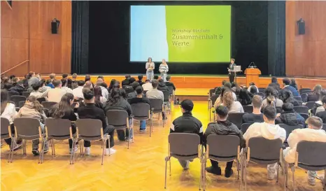  ?? FOTO: STADT AALEN ?? Ein Zukunftsth­ema beim Schulforum in der Stadthalle: Zusammenha­lt und Werte.