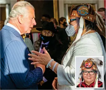  ?? ?? Tour: Prince Charles with indigenous leader RoseAnne Archibald, also inset