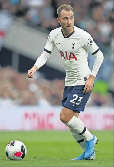  ??  ?? Eriksen, en un momento de esta temporada con el Tottenham.