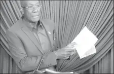  ?? ?? A screen grab of Prime Minister Dr Keith Rowley showing his Integrity Commission Form A during a media conference at the Prime Minister’s residence in Tobago on Friday