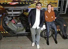  ??  ?? Writer Ernest Cline and actors Tye Sheridan and Ben Mendelsohn at the world premiere of “Ready Player One” during South by Southwest on March 11.