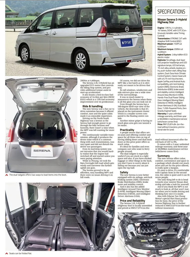  ??  ?? The dual tailgate offers two ways to load items into the boot. Seats can be folded flat.