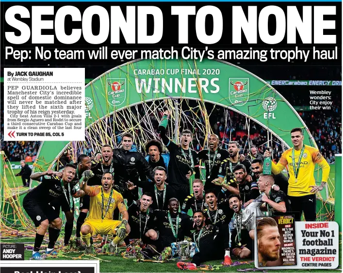  ??  ?? Wembley wonders: City enjoy their win