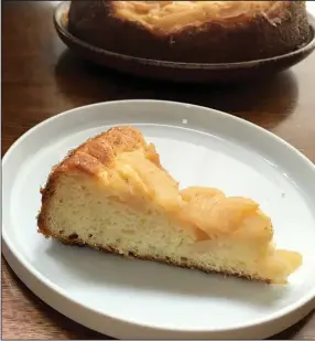  ?? (Arkansas Democrat-Gazette/Kelly Brant) ?? Asian pears sauteed in butter and cinnamon top this Yeasted Breakfast Cake.