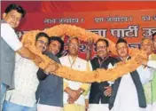  ?? HT PHOTO ?? CM Trivendra Singh Rawat and senior BJP leaders at the party’s state working committee meet in Nainital on Saturday.