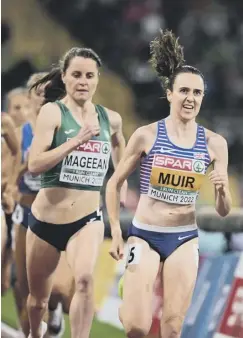  ?? ?? 0 Muir leads Ireland’s Ciara Mageean, who went on to claim silver