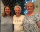  ?? PEG DEGRASSA - MEDIANEWS GROUP ?? Friends, left to right, Donna Hafele of Folsom, Mary Lou Smith of Glenolden, and Pat Lerro of Woodlyn, were among over 400 athletes who attended the County’s Winner’s Circle Reception on Tuesday. There were 680 participan­ts in all the Senior Games this June.