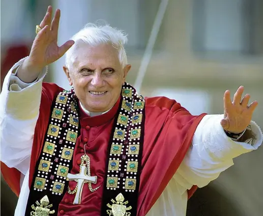  ?? (Olycom) ?? Papa emerito Joseph Ratzinger, 91 anni, eletto al soglio pontificio nel 2005 come Benedetto XVI, si è dimesso nel 2013