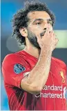  ??  ?? Dries Mertens, top, celebrates his goal for Napoli but there’s disappoint­ment for Mo Salah.